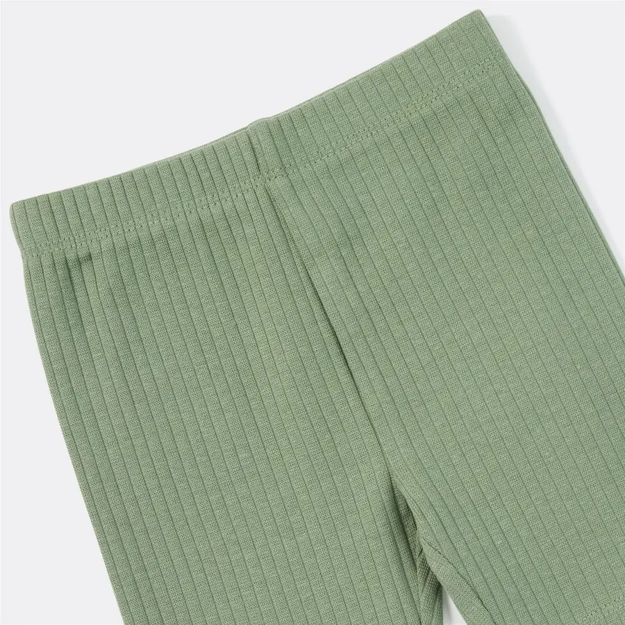 Dymples Baby Organic Cotton Rib Bike Shorts - Khaki - Size 2