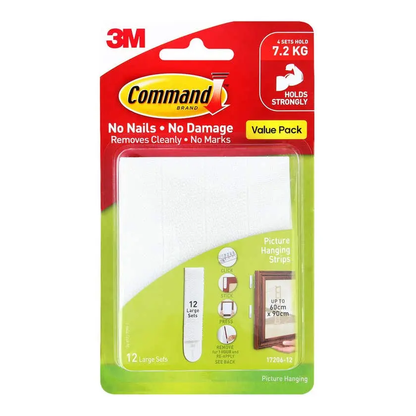 Command Picture Hanging Strips Large - Value 12 Pack