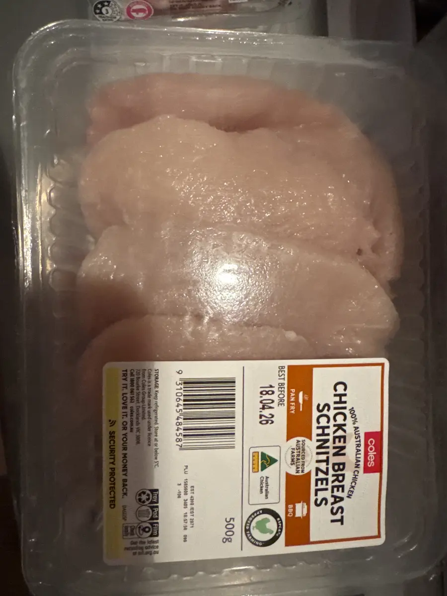 Coles RSPCA Approved Chicken Breast Schnitzel 500g