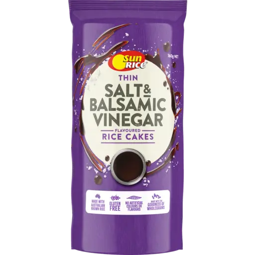 Sunrice Thin Rice Cakes Salt & Balsamic Vinegar