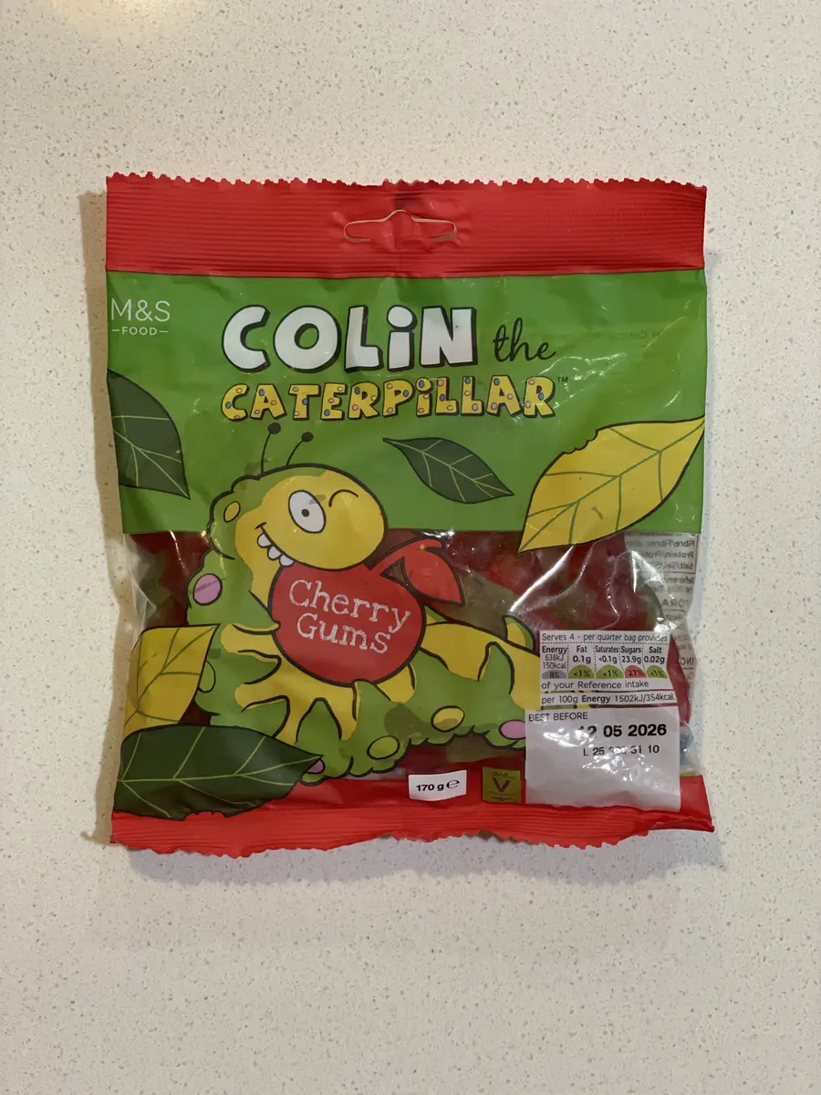 Colin the Caterpillar Cherry Gums