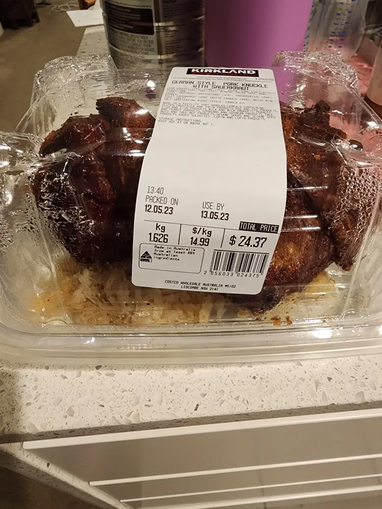 Kirkland Signature German Style Pork Knuckle With Sauerkraut
