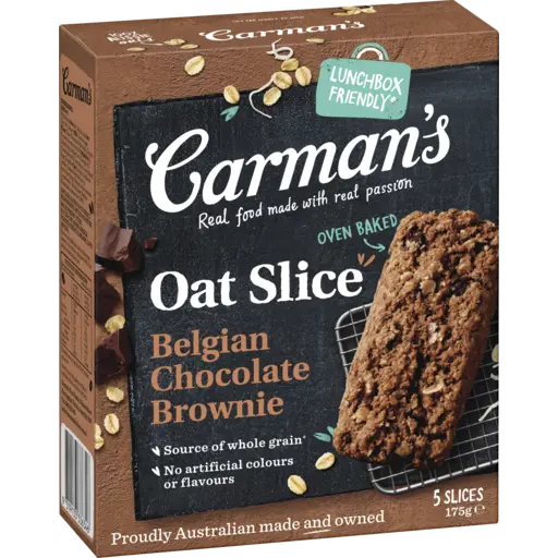Carmans Oat Slice Health Snacks Chocolate Brownie 175g