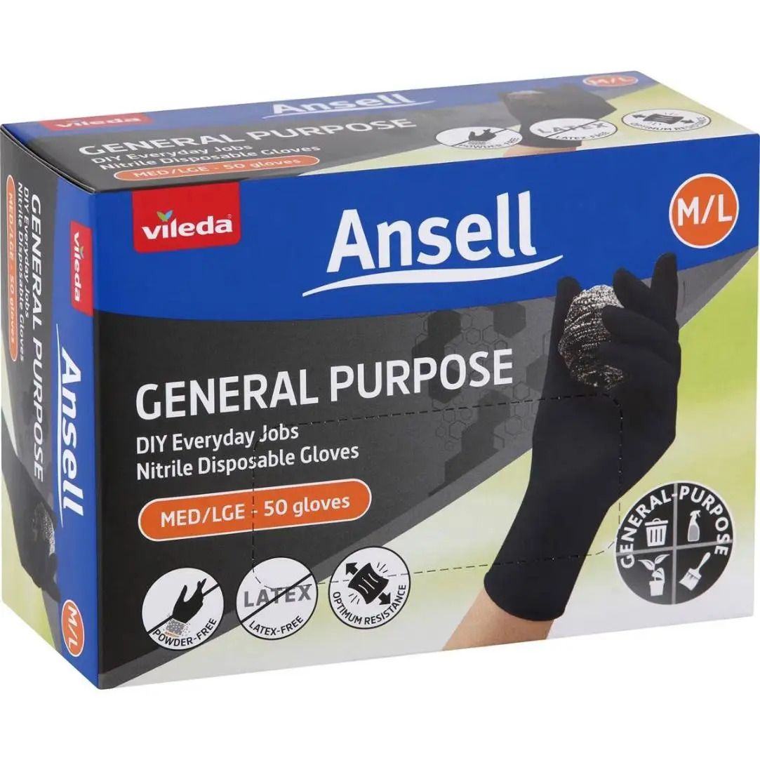 Vileda Ansell General Purpose Nitrile Gloves L 50ea