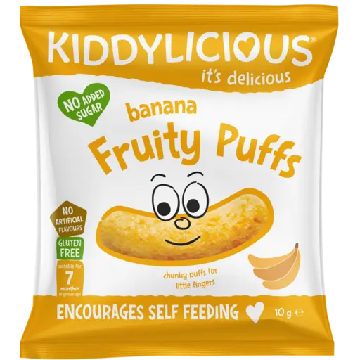 Kiddylicious Infant Fruity Puffs Banana 10g