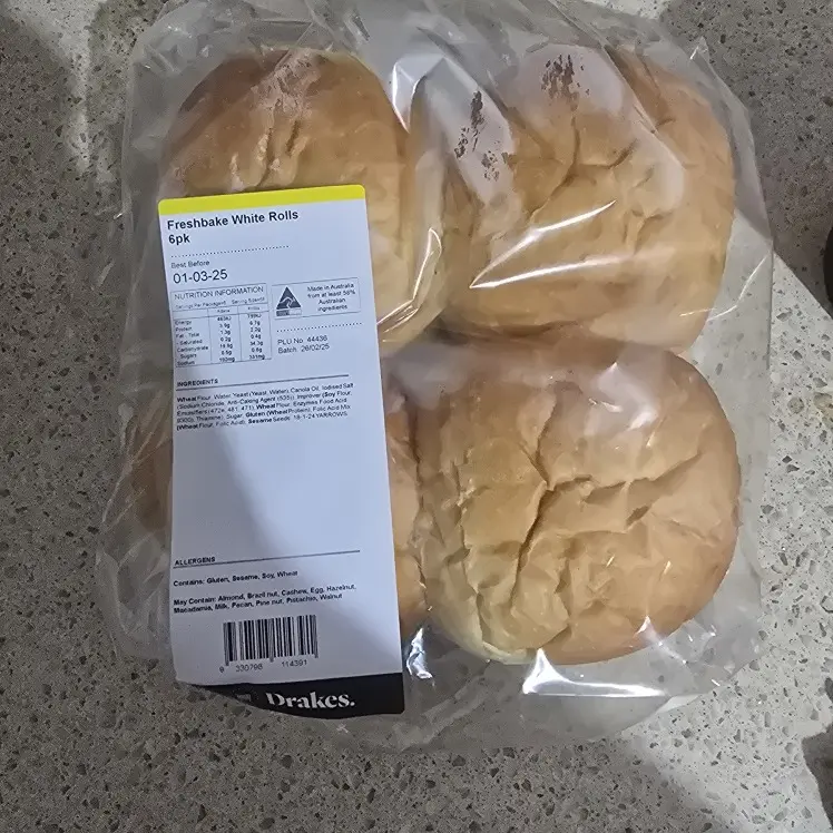 Freshbake White Rolls 6 Pack