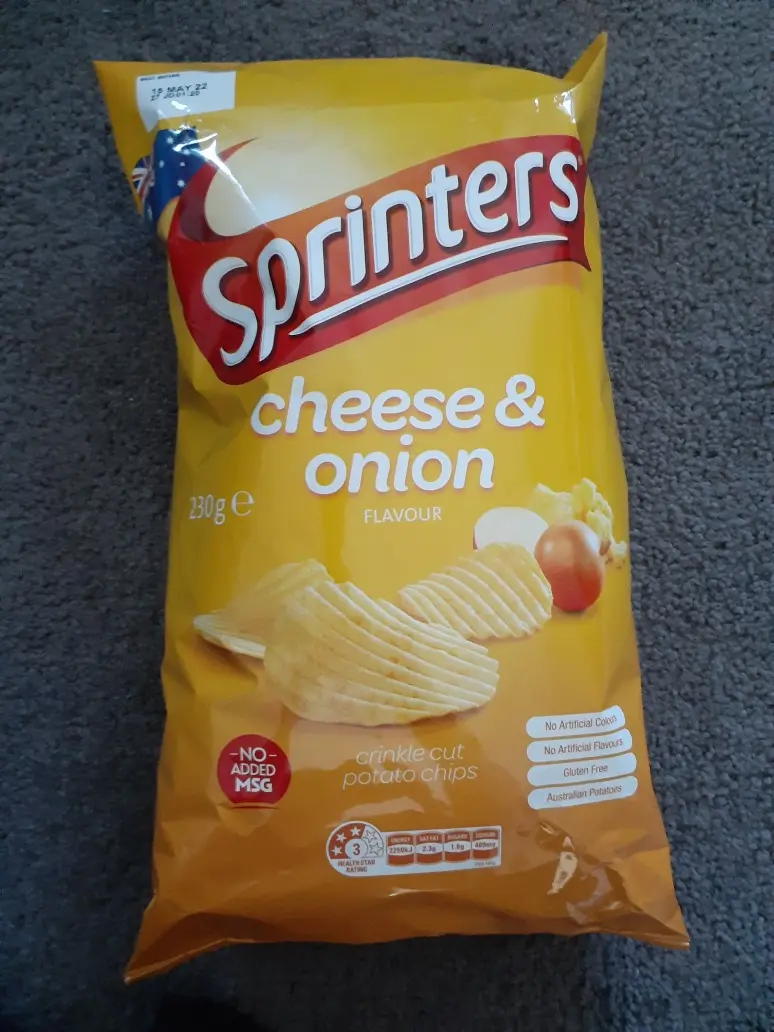 Sprinters Cheese & Onion Chips 230g