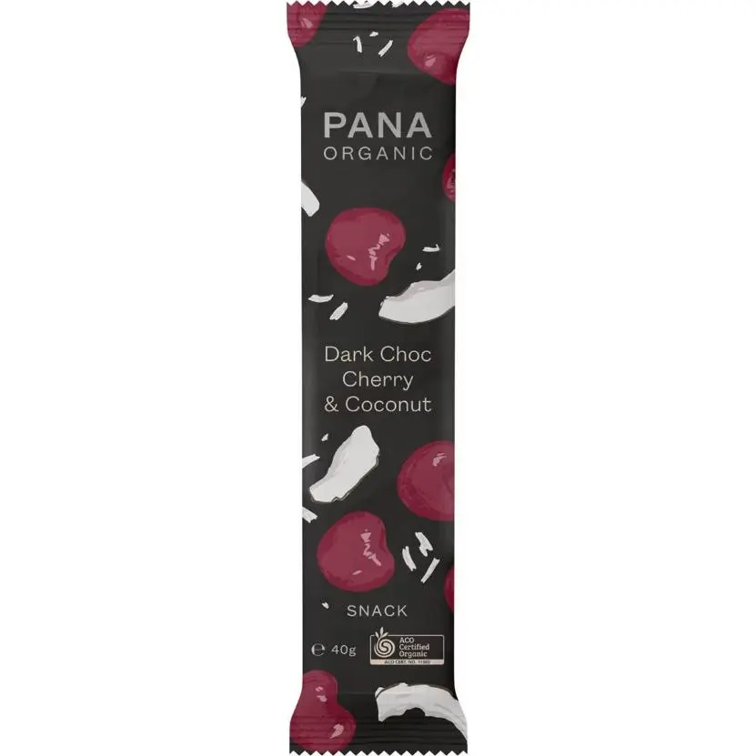 Pana Organic Dark Choc Cherry Coconut Snack Bar 40g