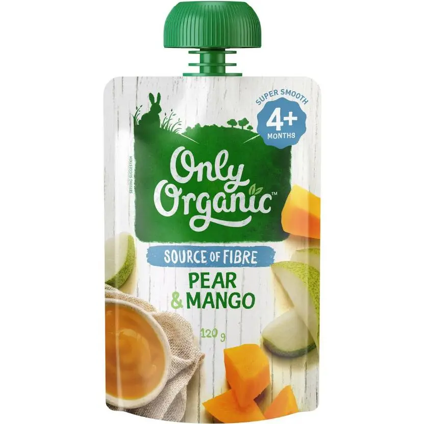Only Organic Baby Food Pear & Mango 120g
