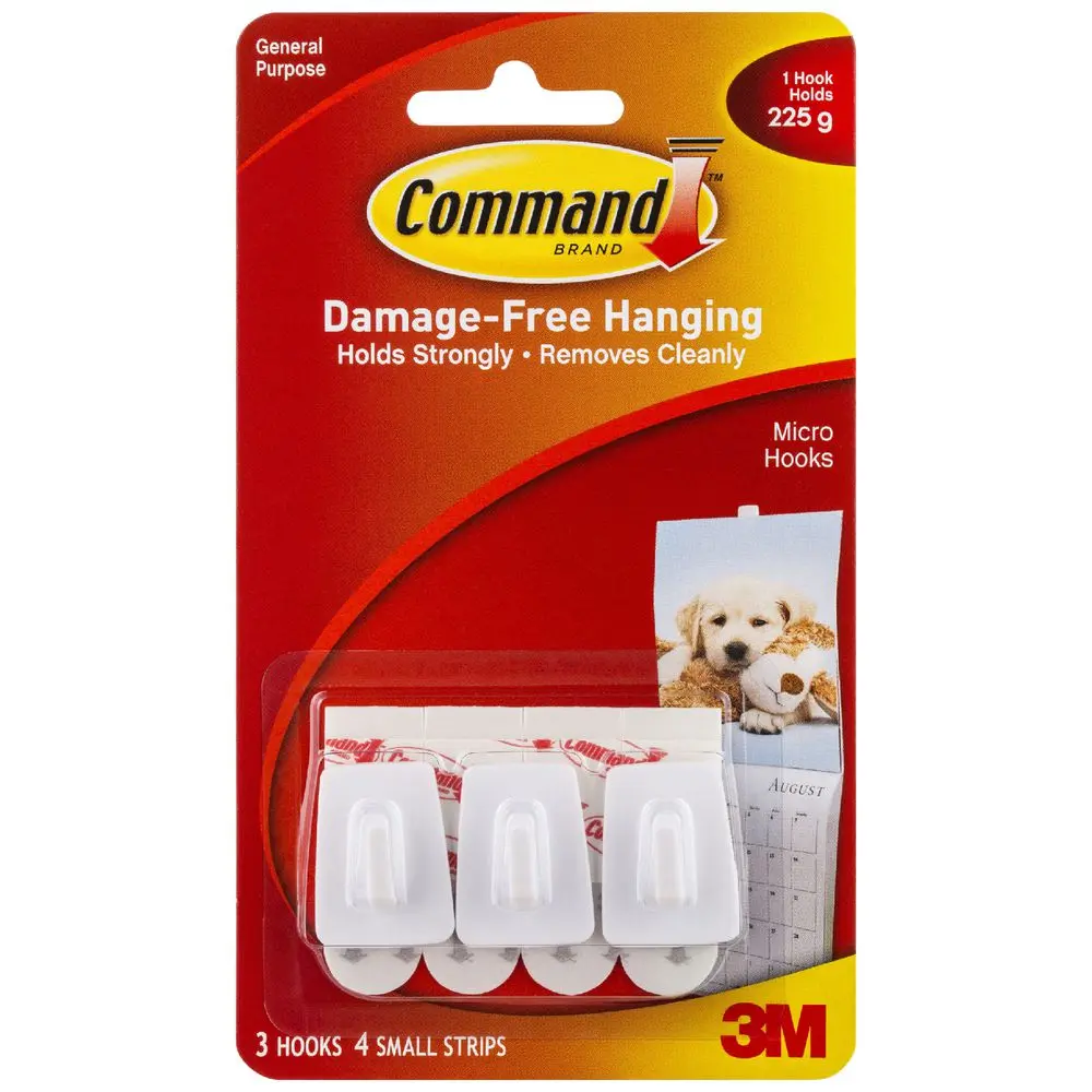 Command Mounting Hook Micro - White. 3 per pack