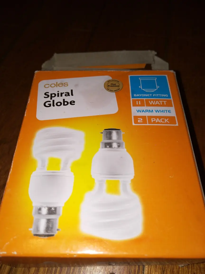 Coles Spiral Globe Bayonet Fitting 11 Watt Warm White 2 Pack
