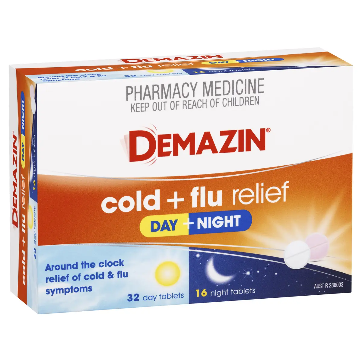 DEMAZIN COLD + FLU RELIEF DAY + NIGHT TABLETS 48EA