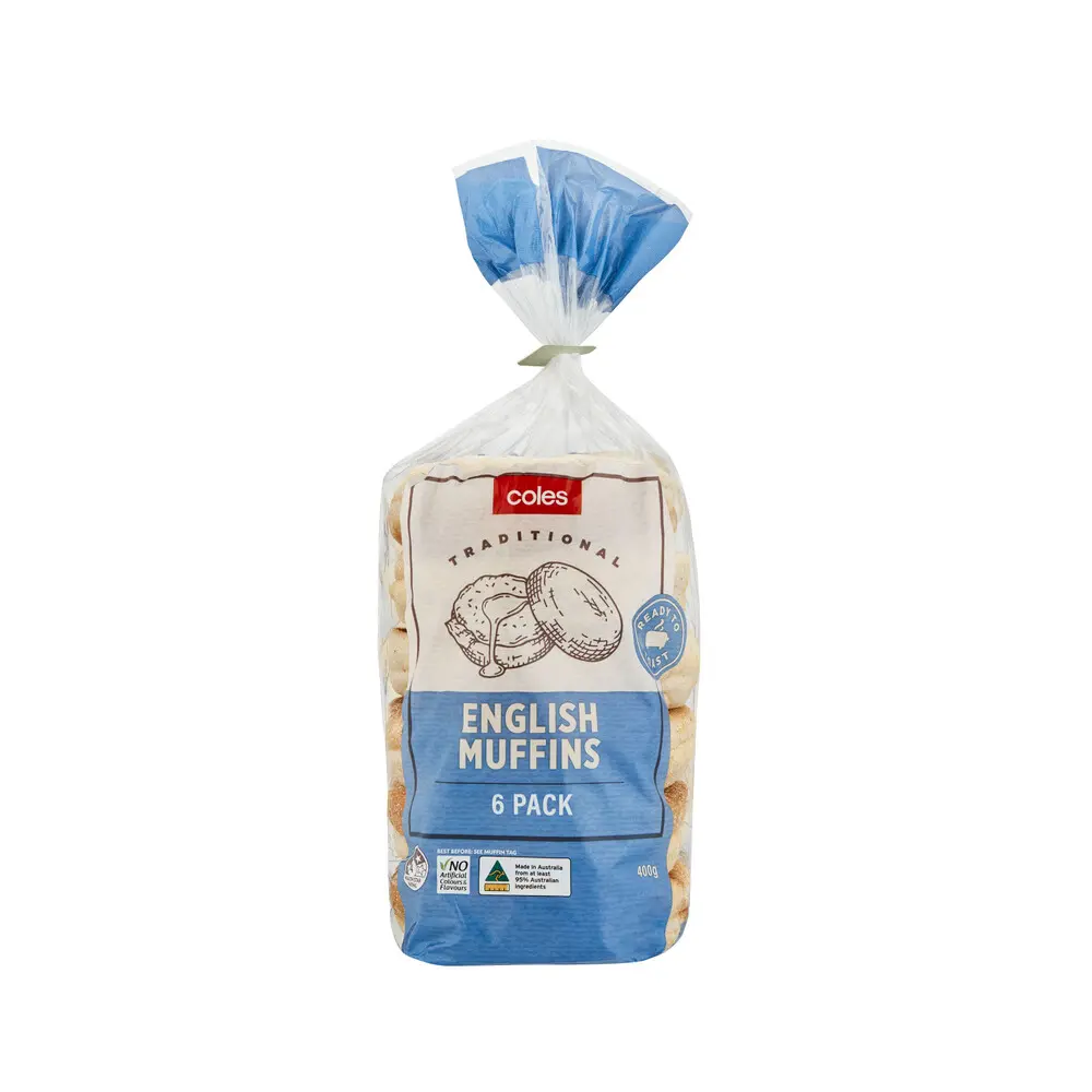Coles English Muffins 6 Pack 400g