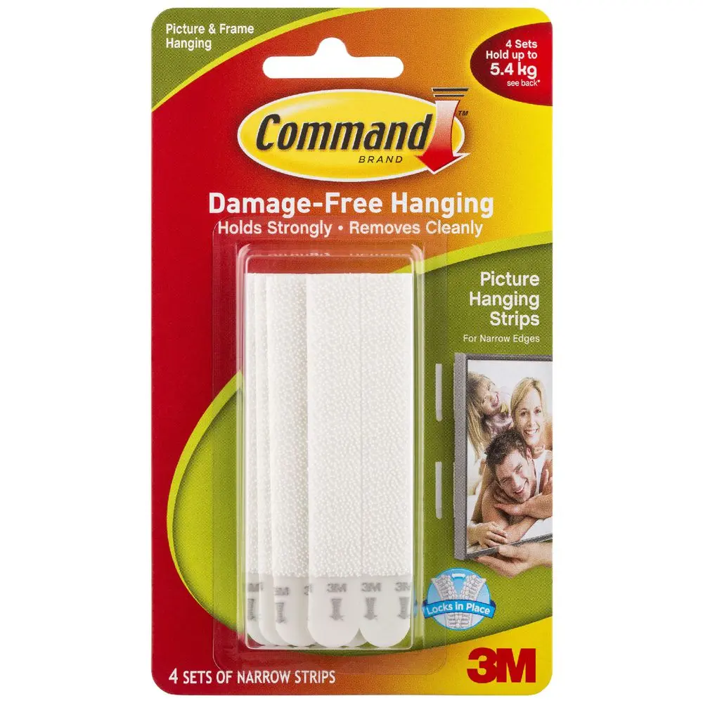 Command Picture Hanging Strips Narrow - White 4 pack