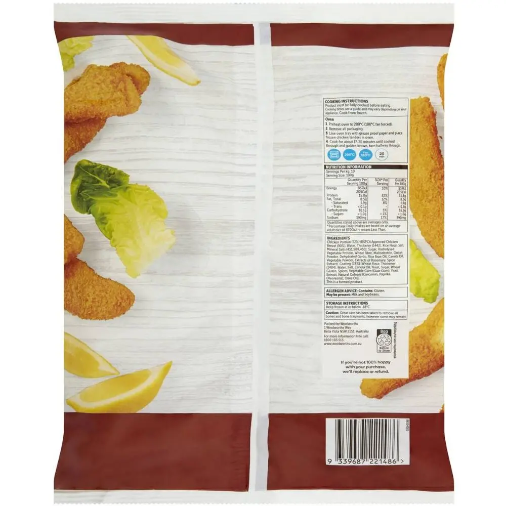 Woolworths Crumbed Chicken Breast Tenders 1kg