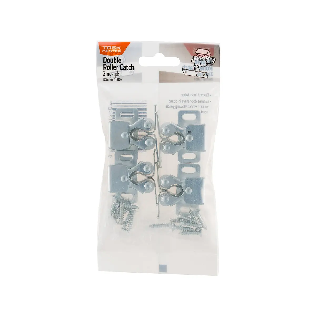 Taskmaster Zinc Double Roller Catch - Pack 4