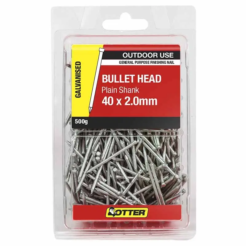 OTTER 40x2.0 Bullet Head Nails Galvanised 500g