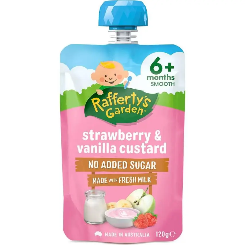 RAFFERTYS GARDEN STRAWBERRY & VANILLA CUSTARD 120G