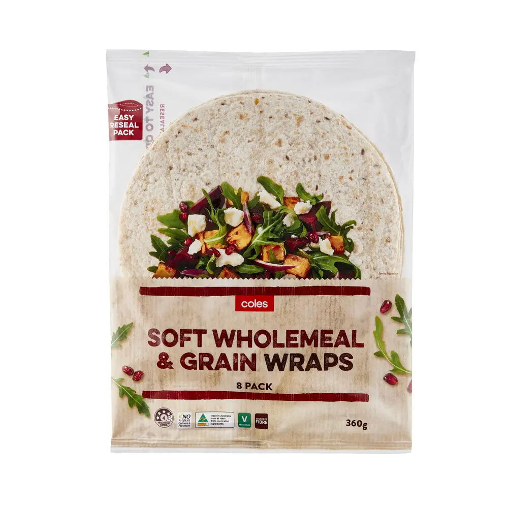 Wholemeal & Grain Soft Wraps 8 Pack