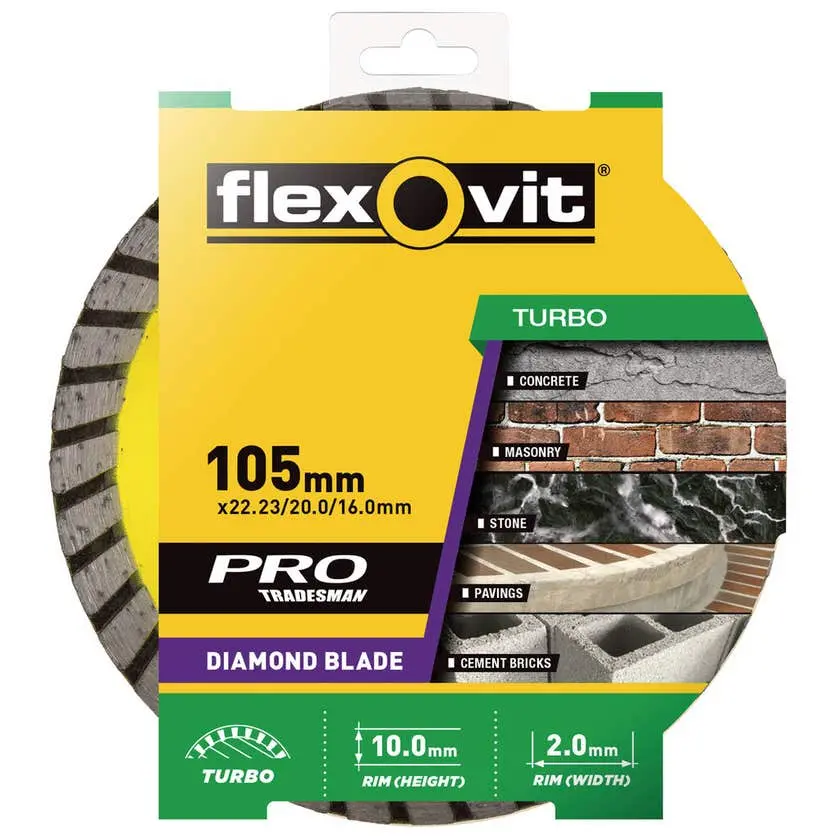 FLEXOVIT TURBO DIAMOND BLADE 105mm