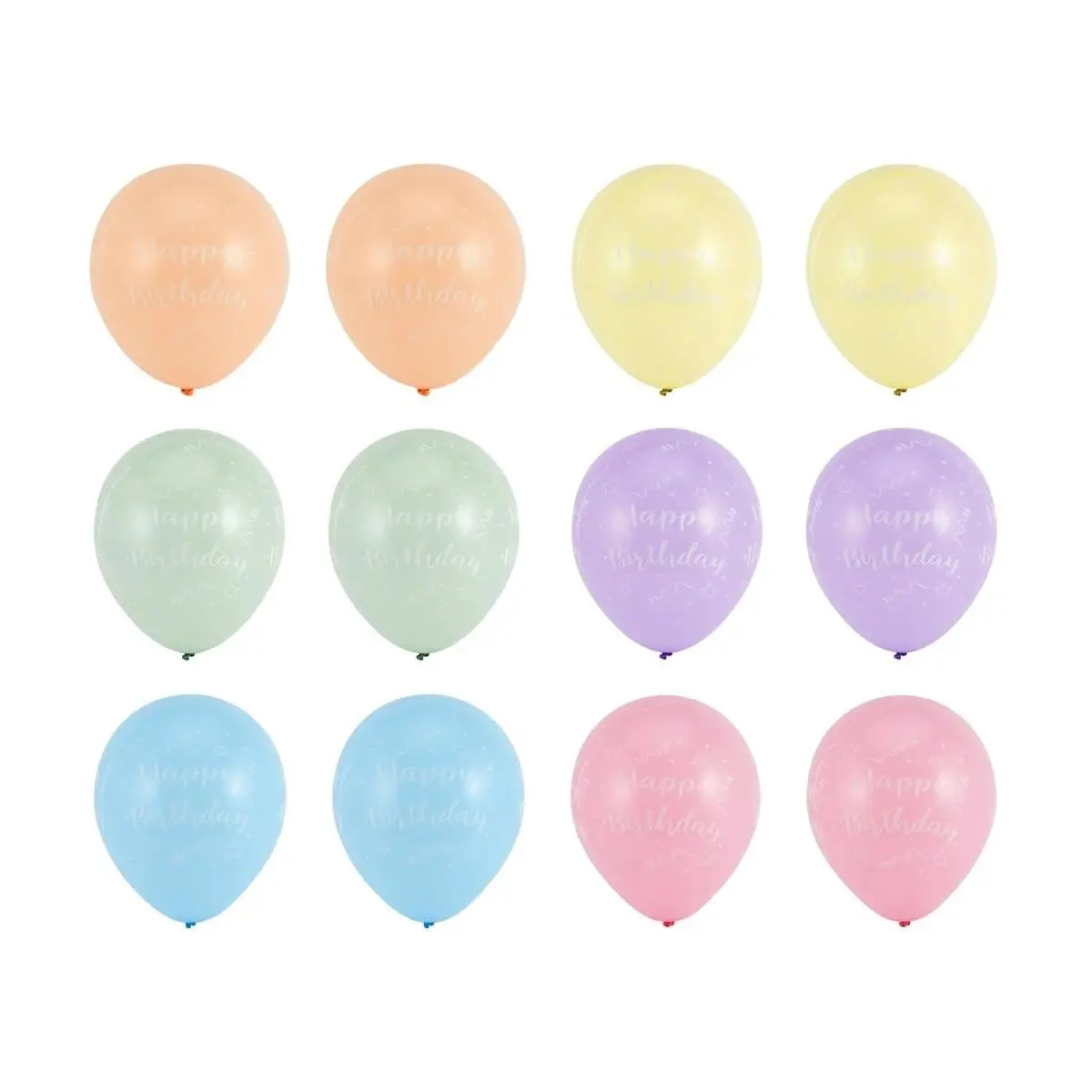 12 Piece Happy Birthday Balloons