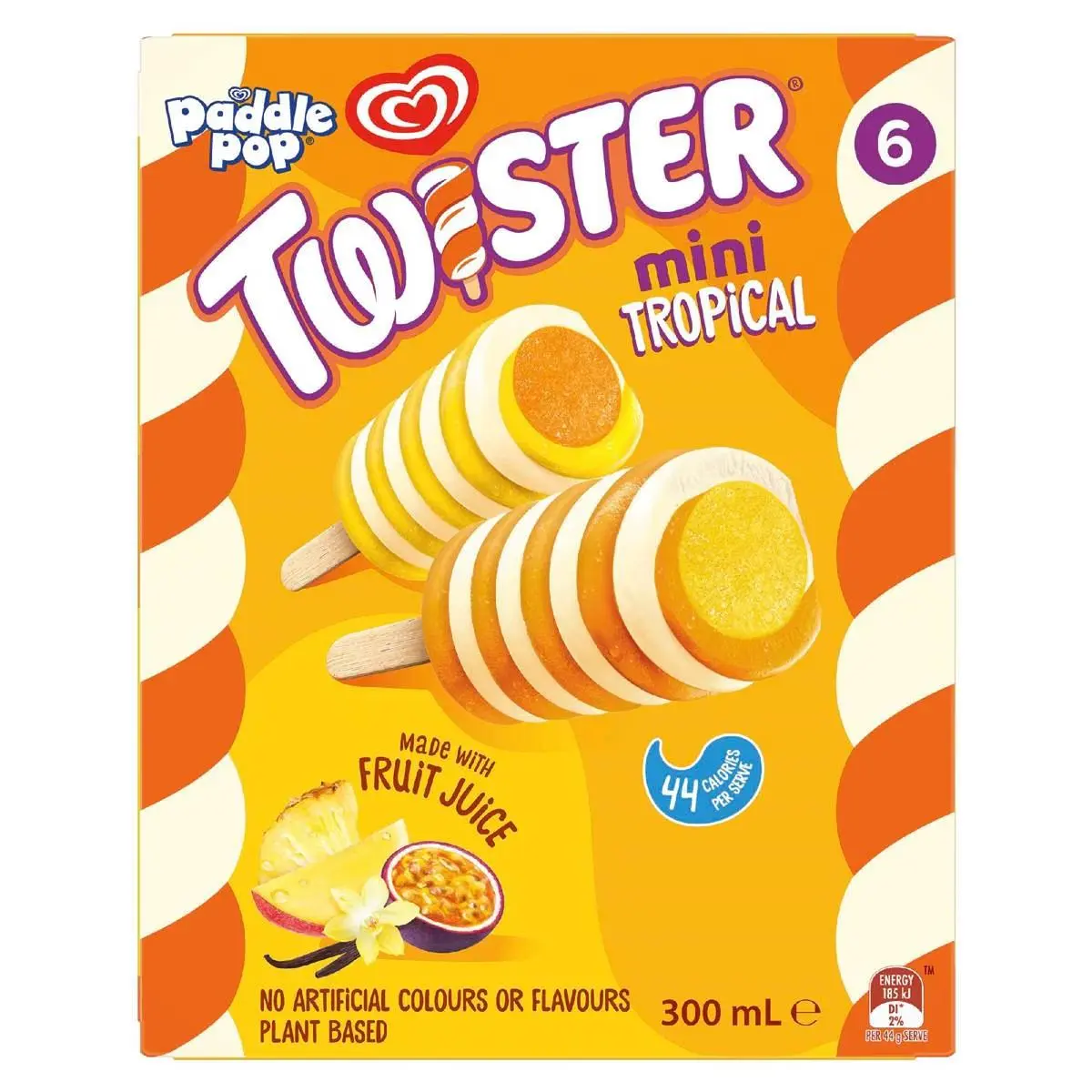 Paddle Pop Twister Mini Tropical 6 Pack