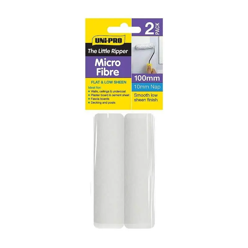 Uni-Pro The Little Ripper Micro-Fibre Roller Covers 2Pk