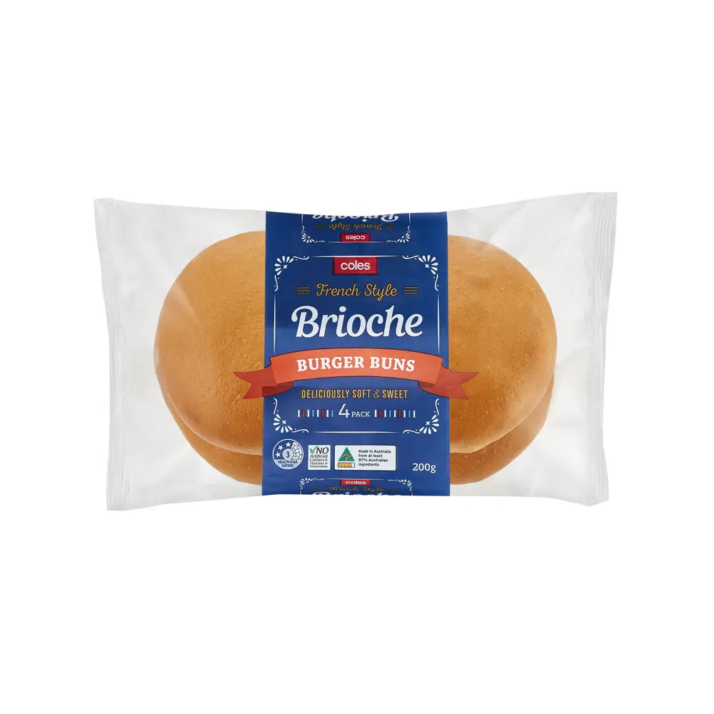 Brioche Hamburger Buns 4 Pack