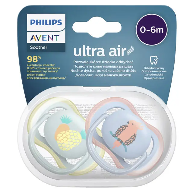 Philips Avent Soother Ultra Air Deco 0-6mth 2pk