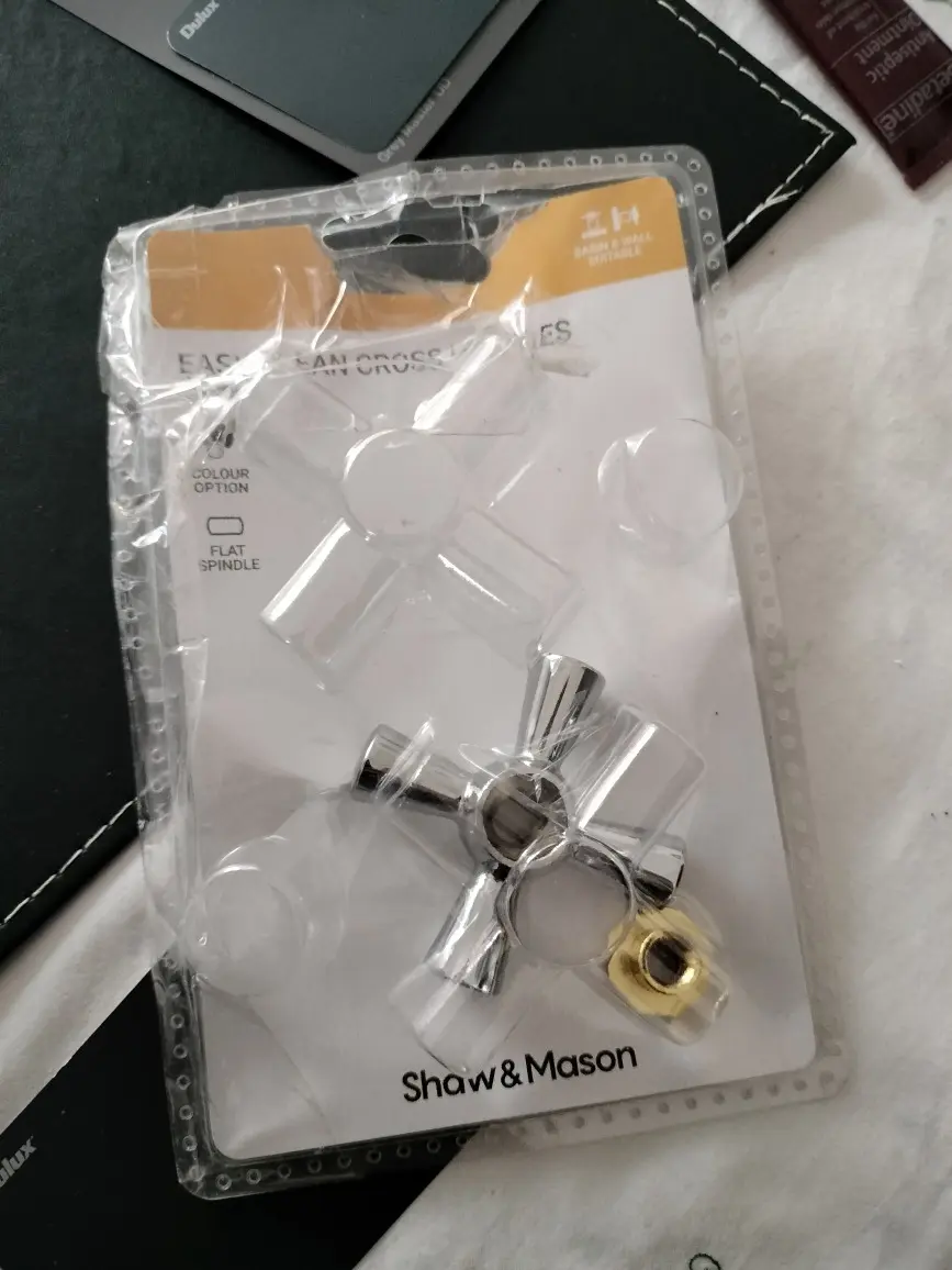 Shaw & Mason Chrome Easy Clean Cross Handles - Pair