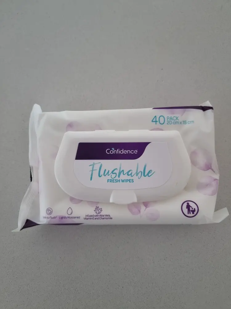 Confidence Flushable Fresh Wipes 40Pack