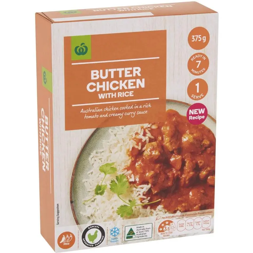 Woolworths Butter Chicken & Rice 375g