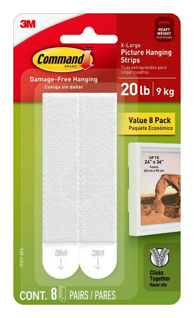 Command Picture Hanging Strips X-Large Value Pack 8/pk
