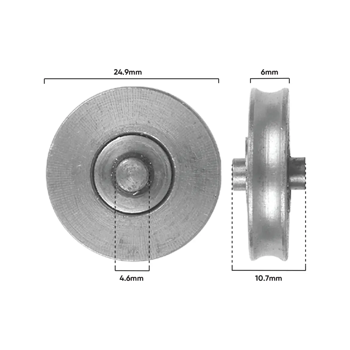 Rolltrak 25mm Stainless Steel Concave Roller