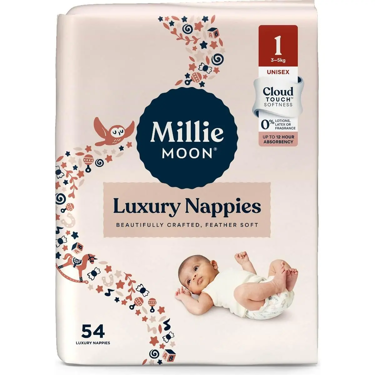 Millie Moon Luxury Nappies Size 1 Newborn 3-5kg