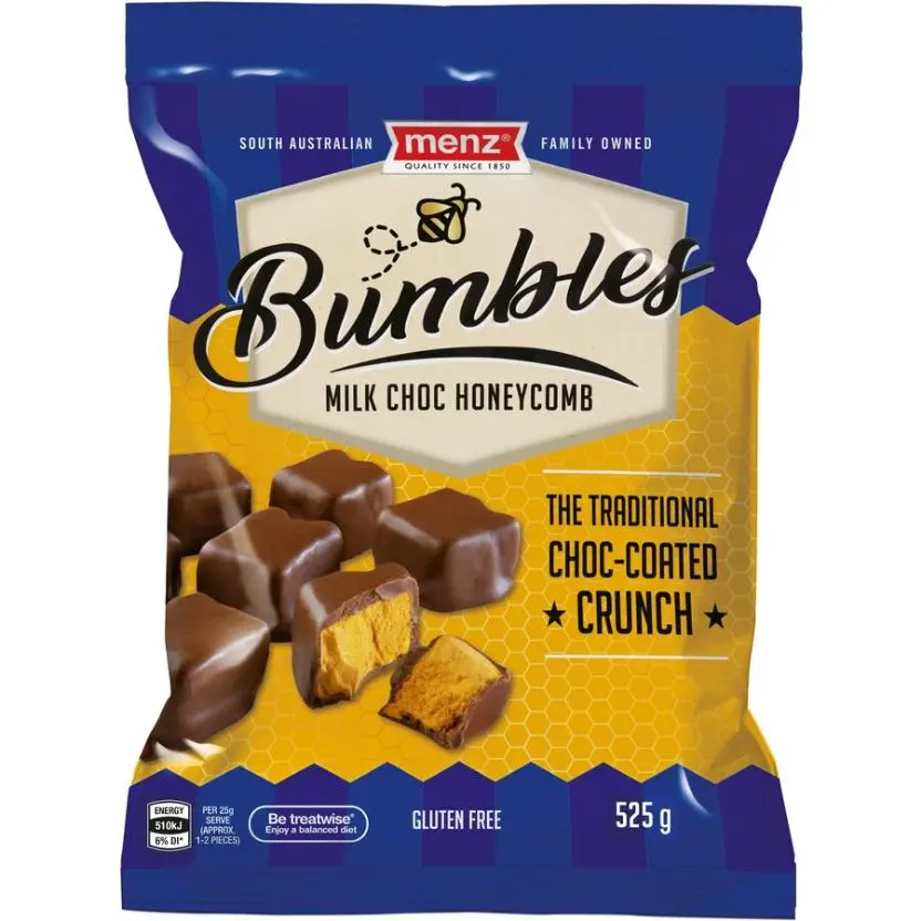 MENZ BUMBLES CHOC HONEYCOMB 525g