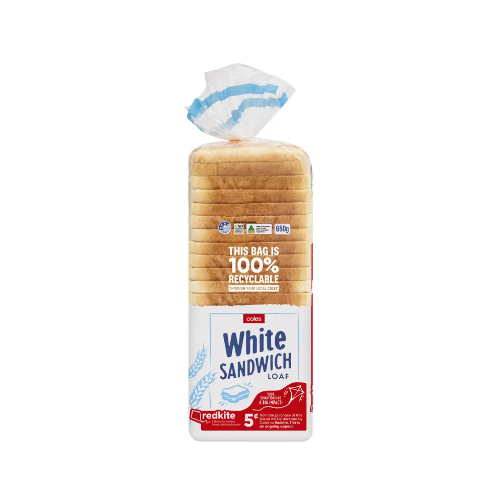 Coles Simply White Sandwich Loaf 650g