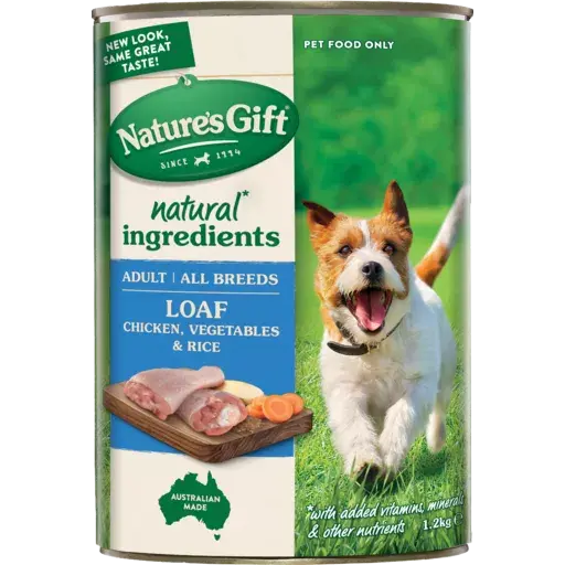 Nature's Gift Adult Wet Dog Food Loaf Chicken Vegetables & Rice