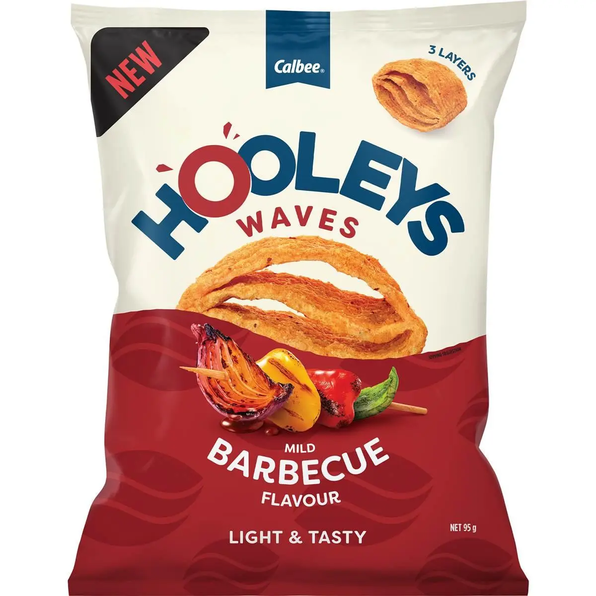 Calbee Hooleys Waves Barbecue Flavour 95g