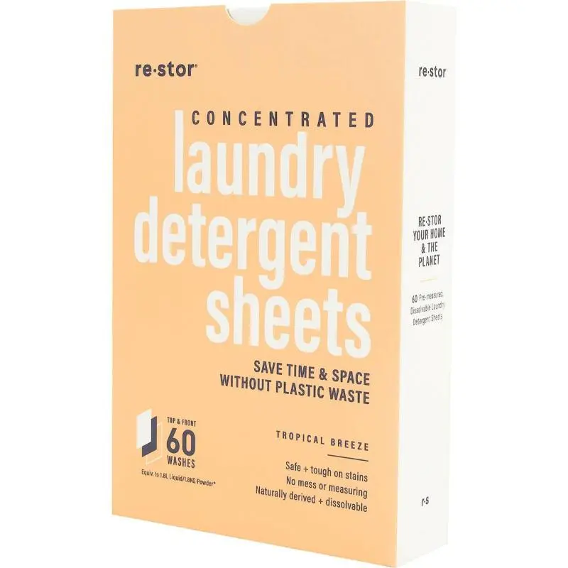 Restor Concentrated Laundry Detergent Sheets Tropical