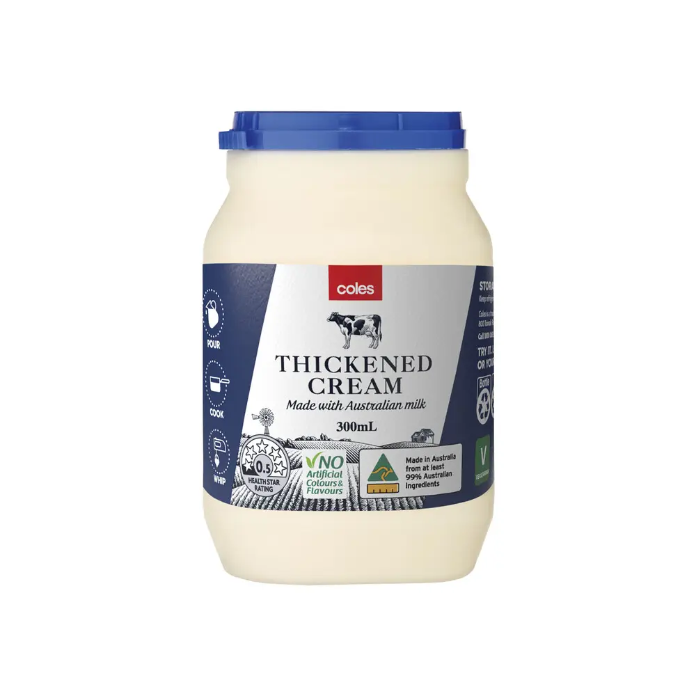 Coles Thickened Cream 300mL