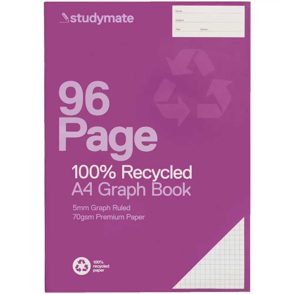 Studymate A4 70gsm Recycled Graph Book