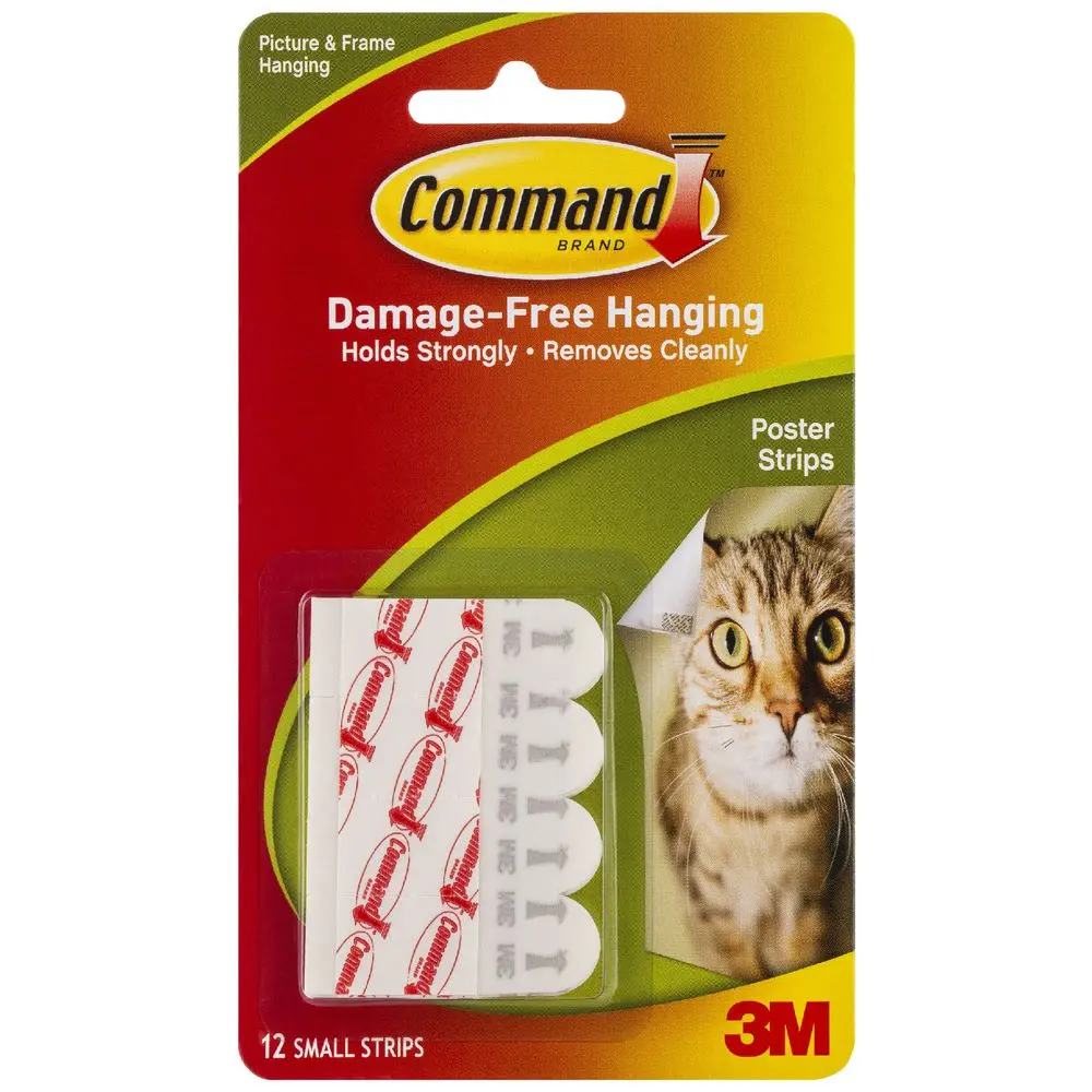 Command Poster Mounting Strips White 12 per pack