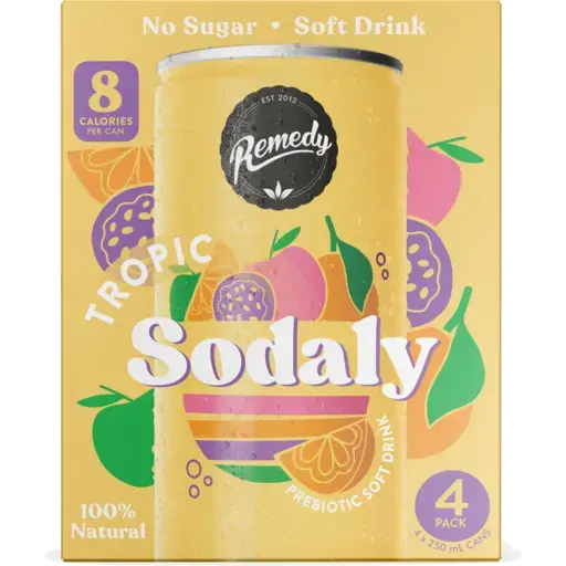 Remedy Sodaly Tropic 4 Pack x 250 mL
